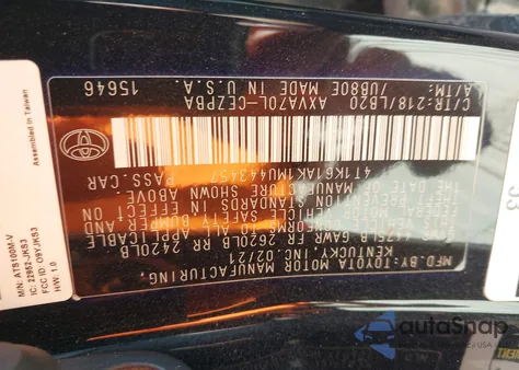 2021 Toyota Camry Xse z USA, uszkodzony, nr VIN 4T1K61AK1MU443457